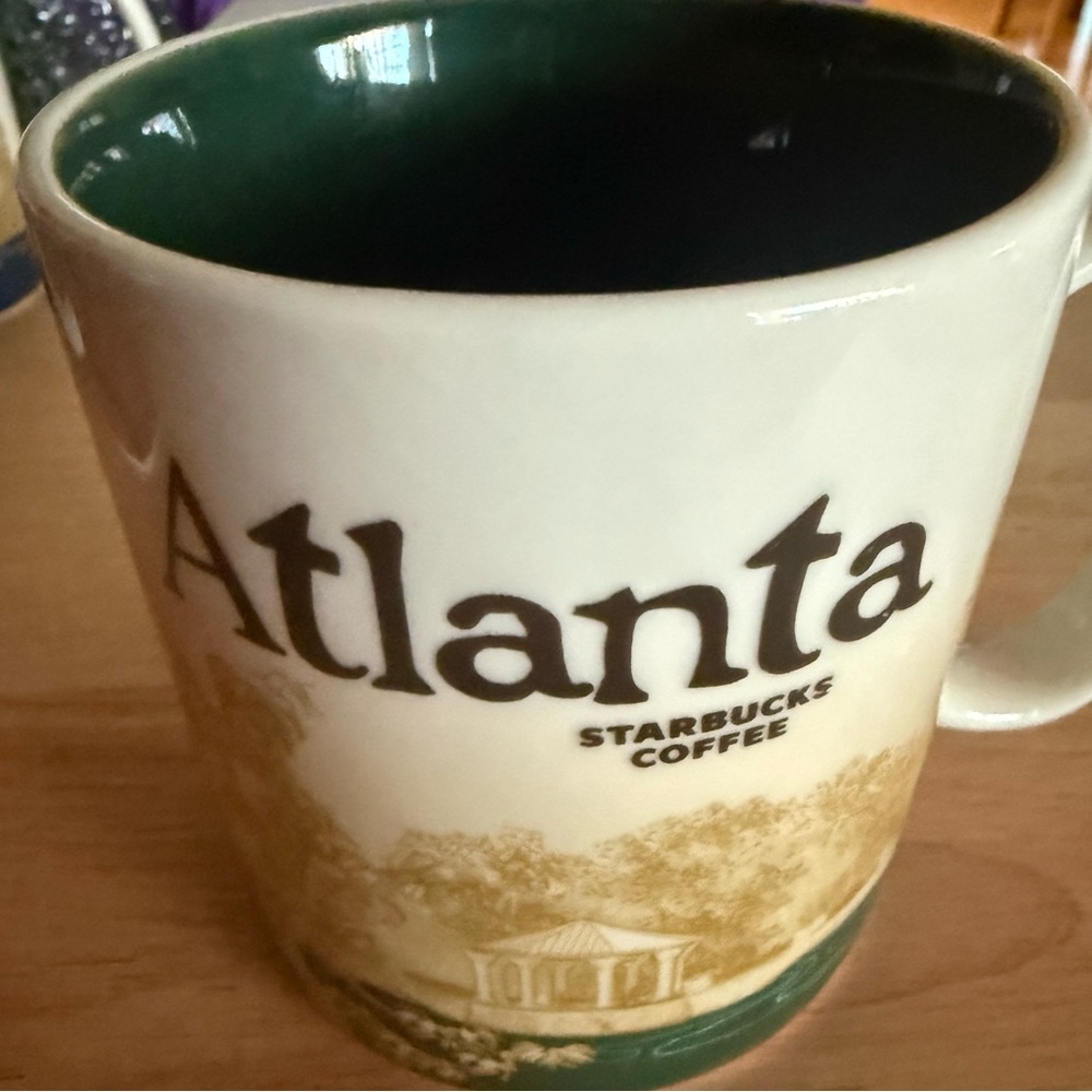 Starbucks Atlanta City Mug | Green & White Skyline Coffee Cup 16 oz